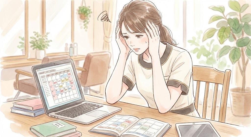 予約に悩むセラピスト