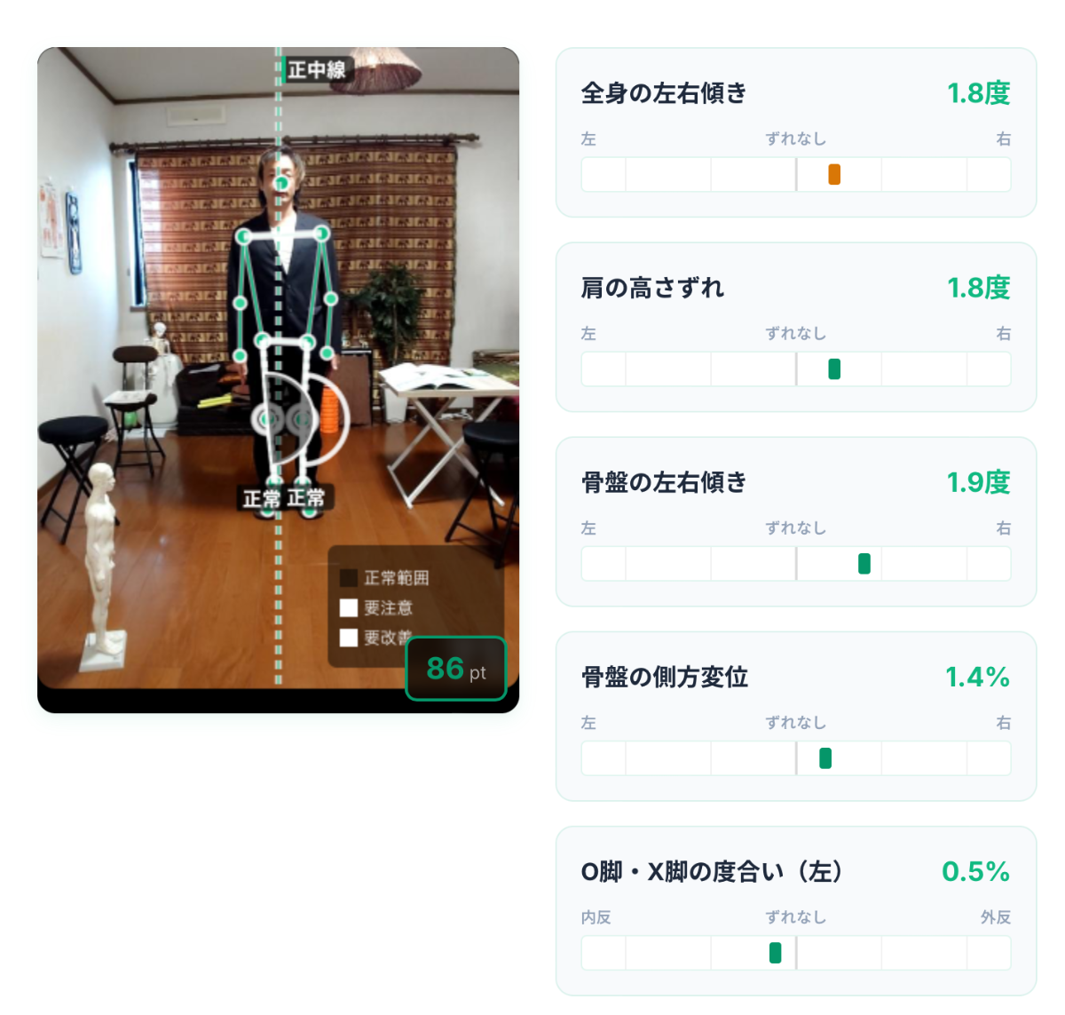 AI骨格検知の様子
