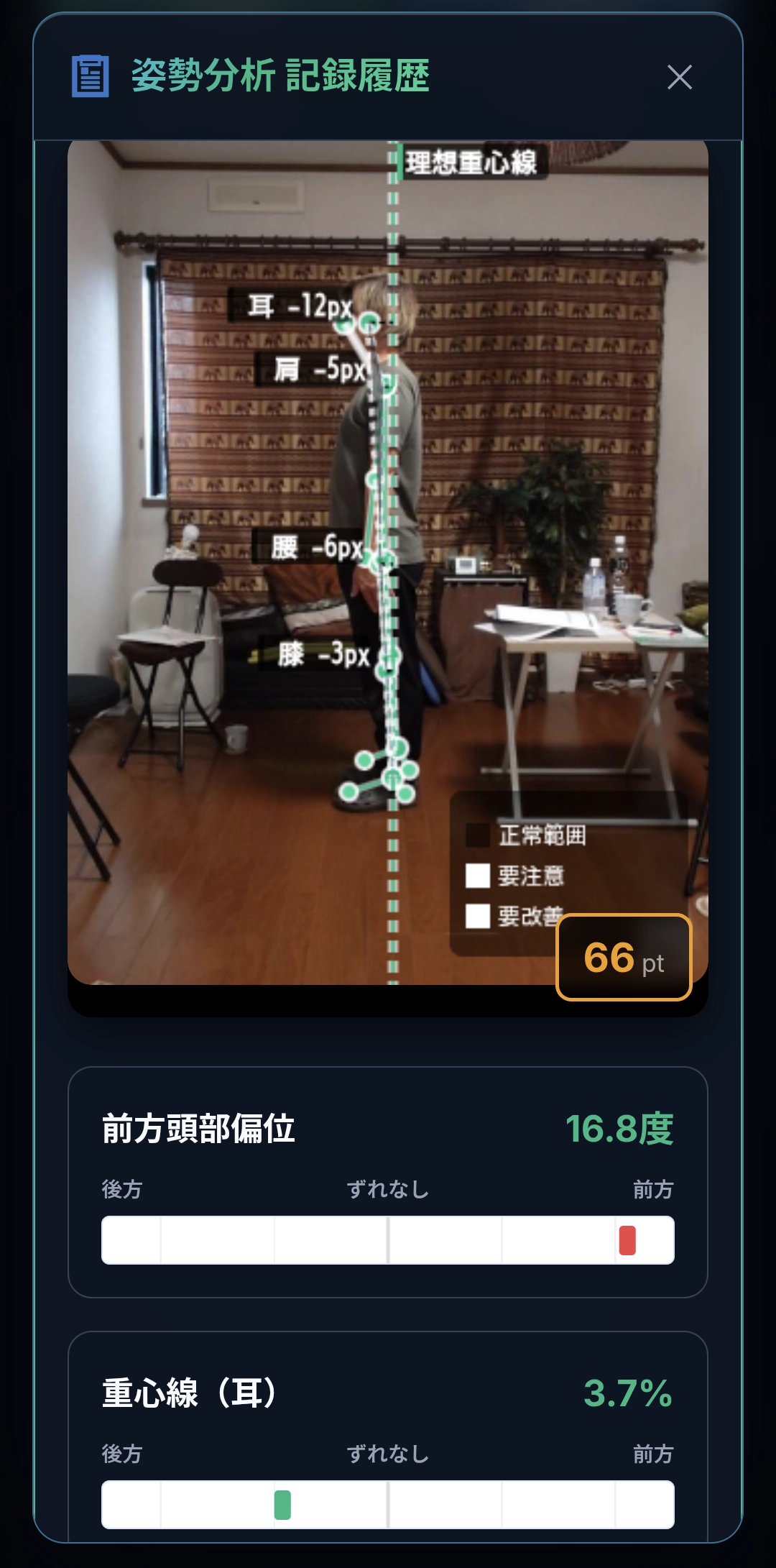 左側面の姿勢分析